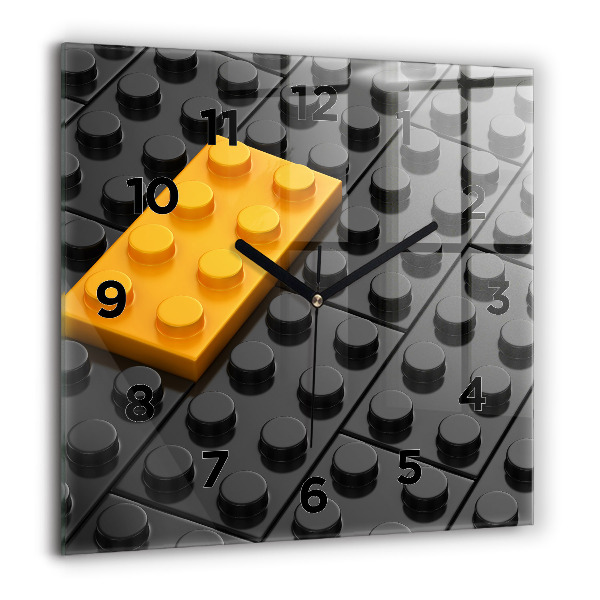 Ceas pătrat de perete din sticlă Blocuri de jucărie