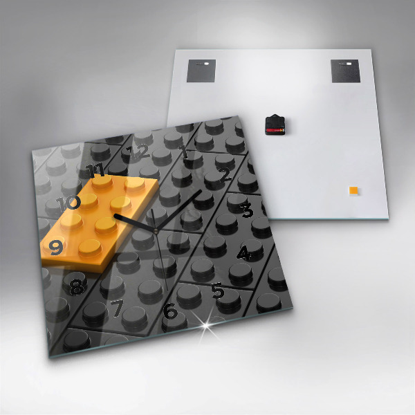 Ceas pătrat de perete din sticlă Blocuri de jucărie