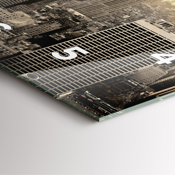 Ceas pătrat de perete din sticlă Turnuri din New York