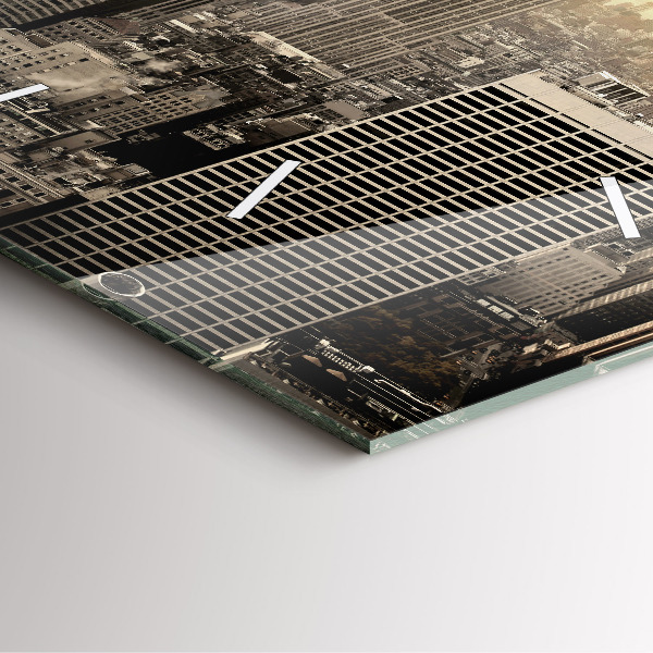 Ceas pătrat de perete din sticlă Turnuri din New York