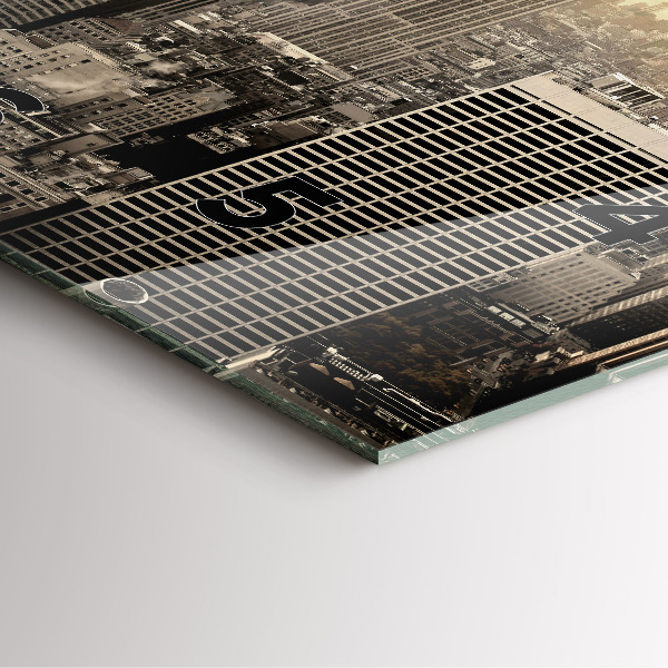 Ceas pătrat de perete din sticlă Turnuri din New York