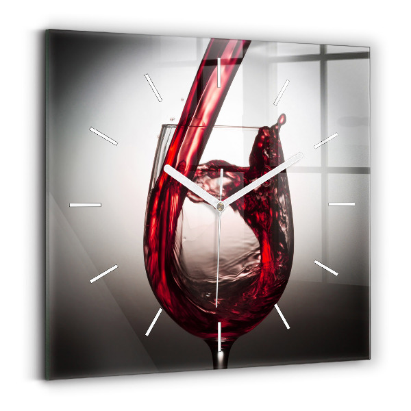 Ceas pătrat de perete din sticlă pahar de vin