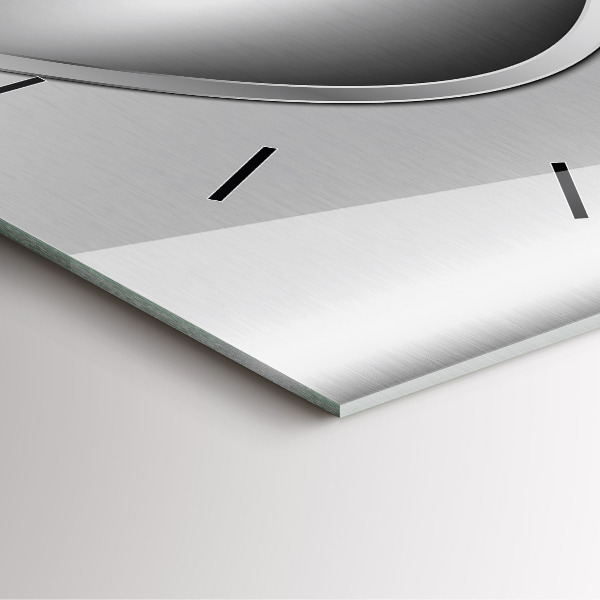 Ceas pătrat de perete din sticlă Abstracția metalului gri