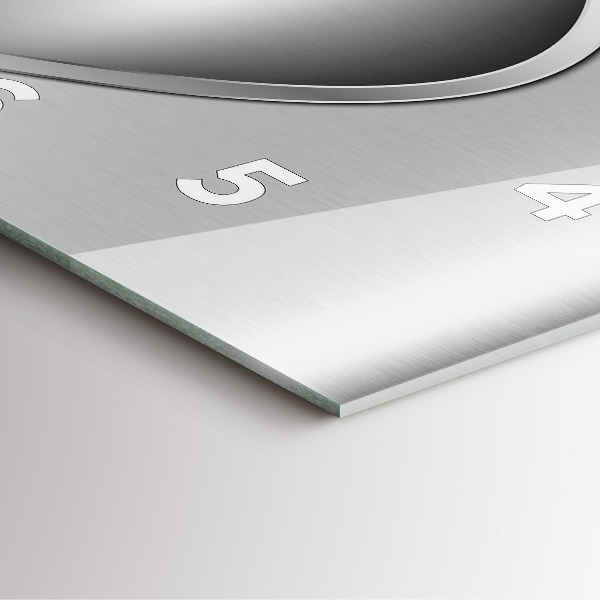 Ceas pătrat de perete din sticlă Abstracția metalului gri