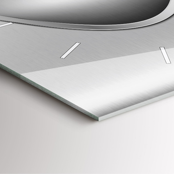 Ceas pătrat de perete din sticlă Abstracția metalului gri