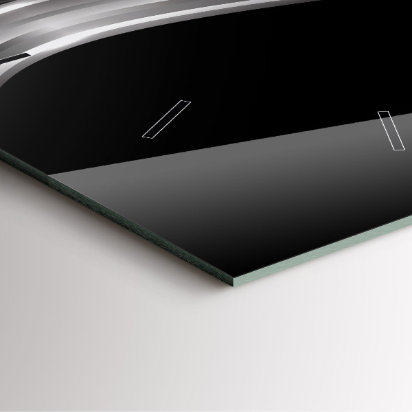 Ceas pătrat de perete din sticlă Abstracția metalului negru