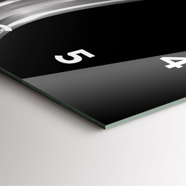 Ceas pătrat de perete din sticlă Abstracția metalului negru