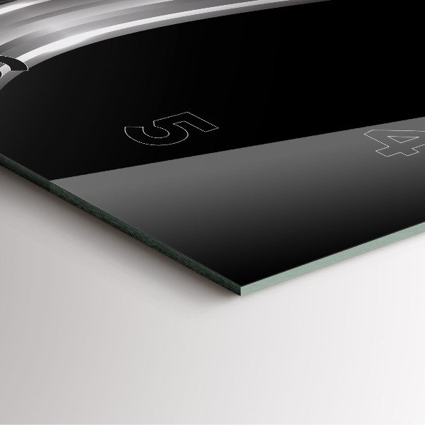 Ceas pătrat de perete din sticlă Abstracția metalului negru