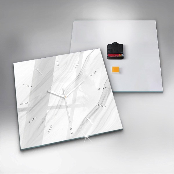 Ceas pătrat de perete din sticlă Marmură decorativă