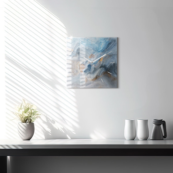Ceas pătrat de perete din sticlă Model de marmură