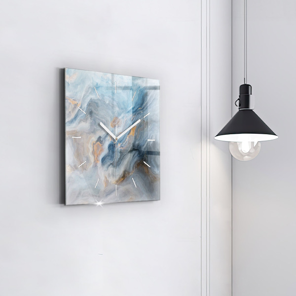 Ceas pătrat de perete din sticlă Model de marmură