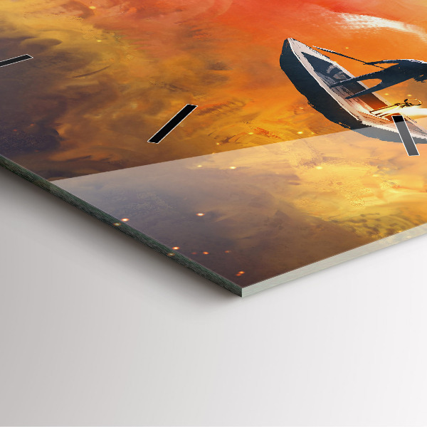 Ceas pătrat de perete din sticlă Imagine abstractă