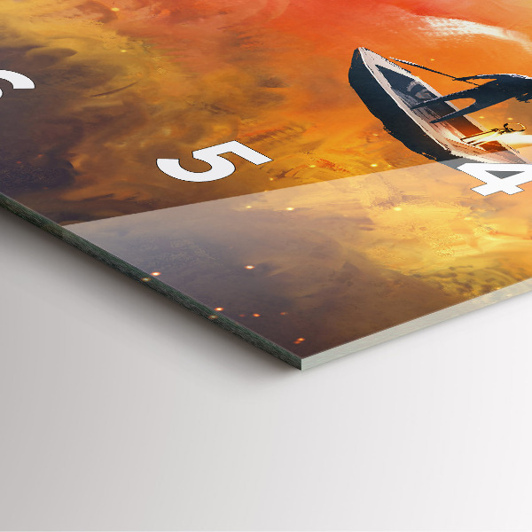 Ceas pătrat de perete din sticlă Imagine abstractă