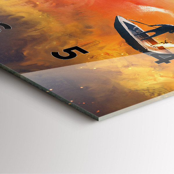 Ceas pătrat de perete din sticlă Imagine abstractă