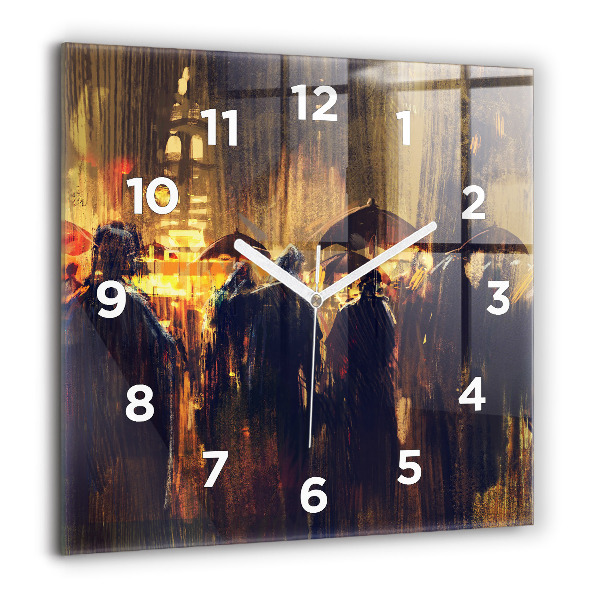 Ceas pătrat de perete din sticlă Impresionismul în artă Rynek