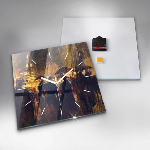 Ceas pătrat de perete din sticlă Impresionismul în artă Rynek
