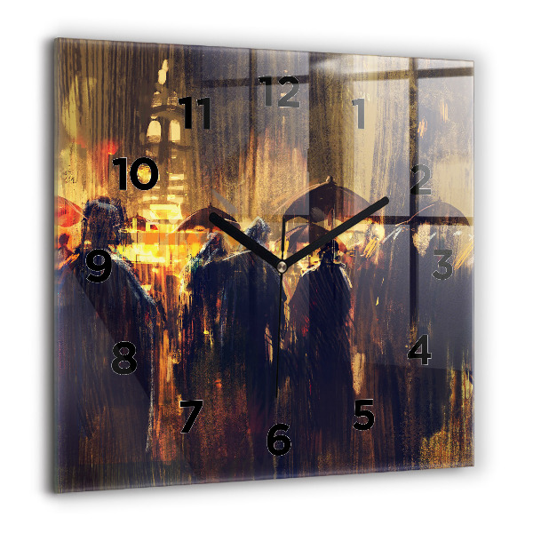 Ceas pătrat de perete din sticlă Impresionismul în artă Rynek