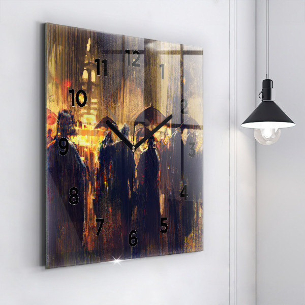 Ceas pătrat de perete din sticlă Impresionismul în artă Rynek