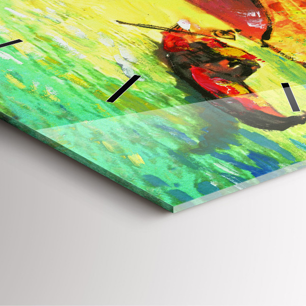 Ceas pătrat de perete din sticlă Podul Rialto din Veneția