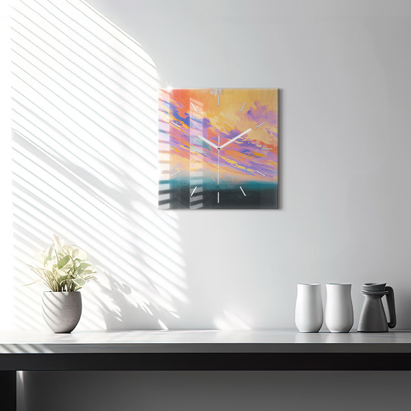 Ceas pătrat de perete din sticlă Dragostea platoniciană