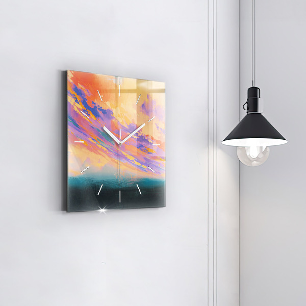 Ceas pătrat de perete din sticlă Dragostea platoniciană