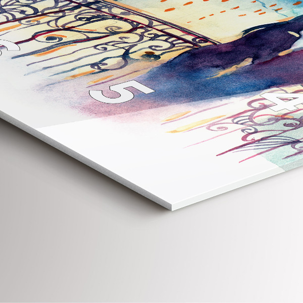 Ceas pătrat de perete din sticlă Oameni în acuarelă