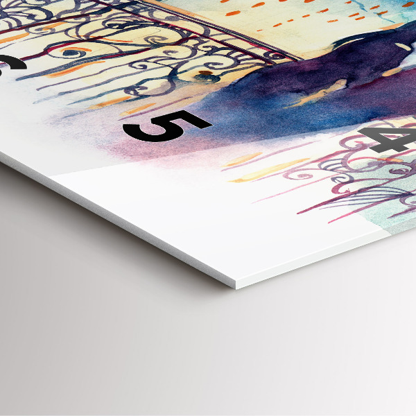 Ceas pătrat de perete din sticlă Oameni în acuarelă