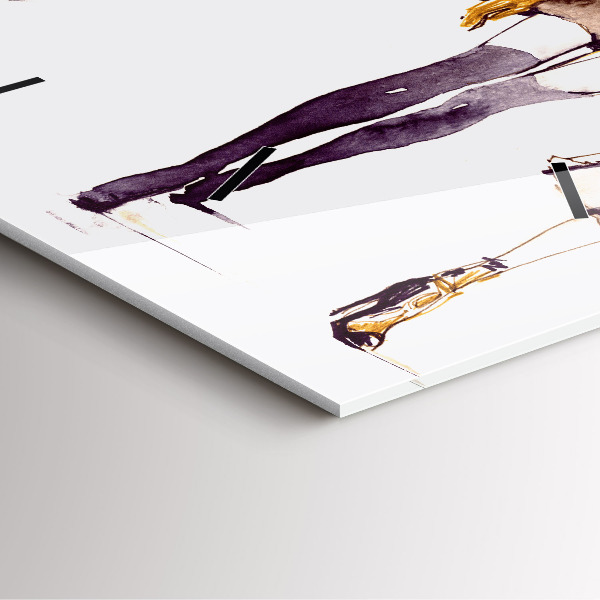 Ceas pătrat de perete din sticlă Femeie și bărbat