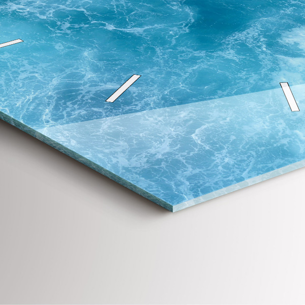 Ceas pătrat de perete din sticlă Apa de mare