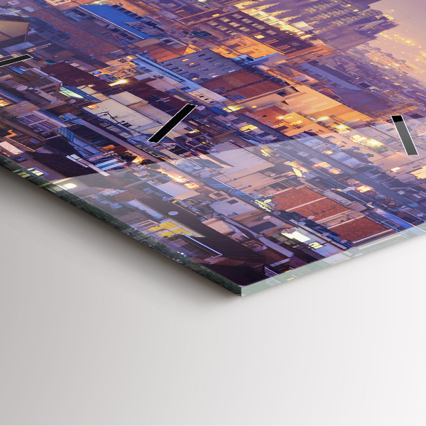 Ceas pătrat de perete din sticlă Vedere spre Barcelona