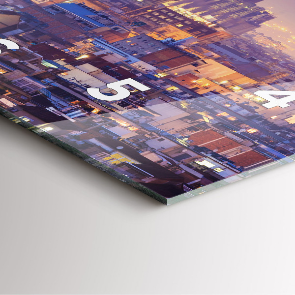 Ceas pătrat de perete din sticlă Vedere spre Barcelona