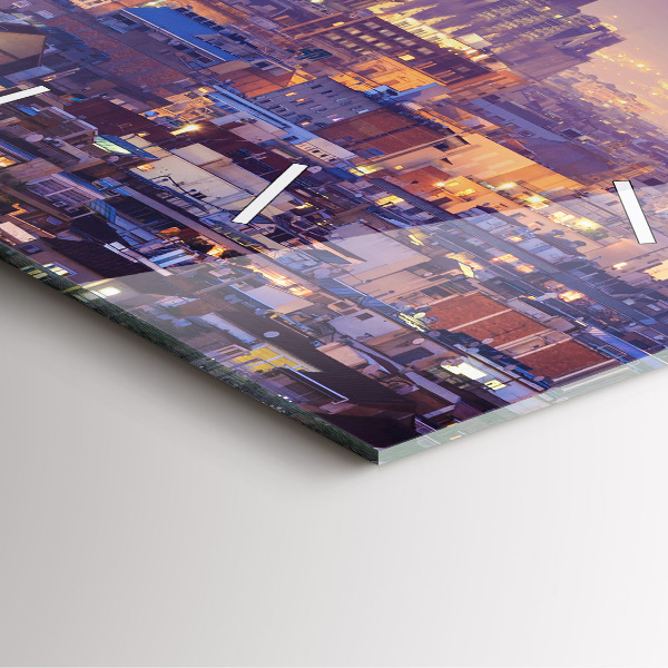 Ceas pătrat de perete din sticlă Vedere spre Barcelona