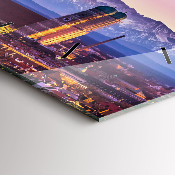 Ceas pătrat de perete din sticlă Alpii germani Munchen