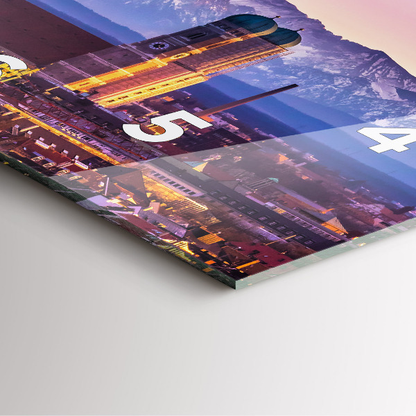 Ceas pătrat de perete din sticlă Alpii germani Munchen