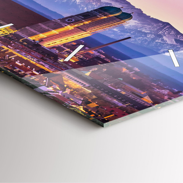 Ceas pătrat de perete din sticlă Alpii germani Munchen