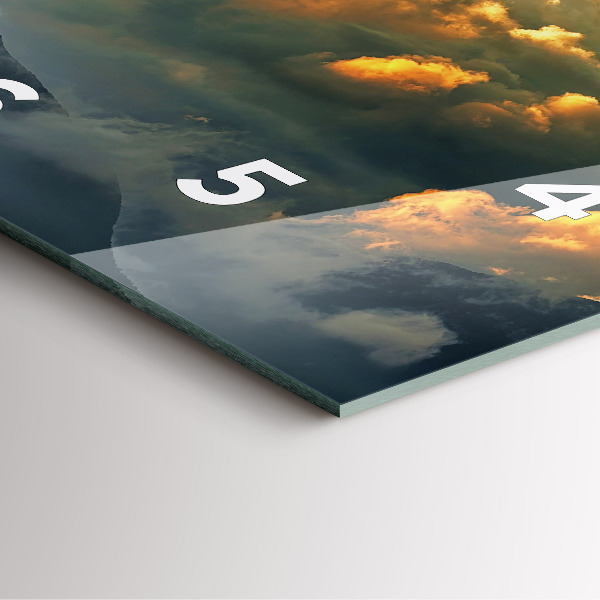 Ceas pătrat de perete din sticlă Zborul cu balonul în nori