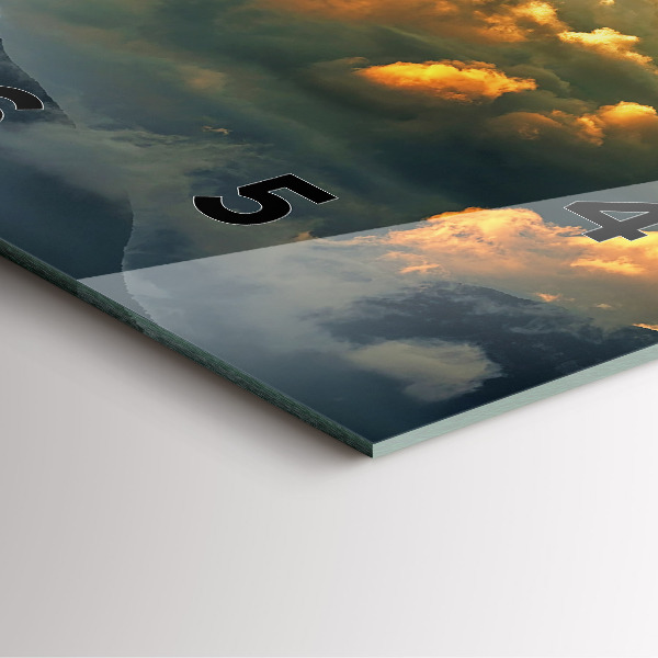 Ceas pătrat de perete din sticlă Zborul cu balonul în nori