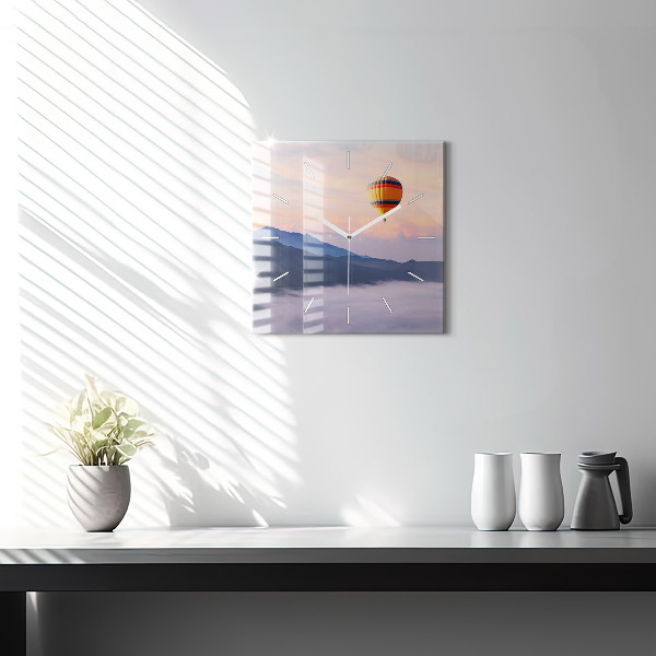 Ceas pătrat de perete din sticlă Peisaj frumos