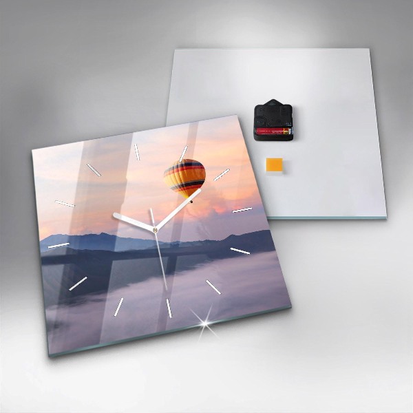 Ceas pătrat de perete din sticlă Peisaj frumos