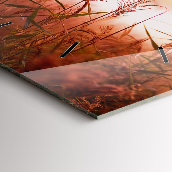 Ceas pătrat de perete din sticlă Dimineață cu ceață