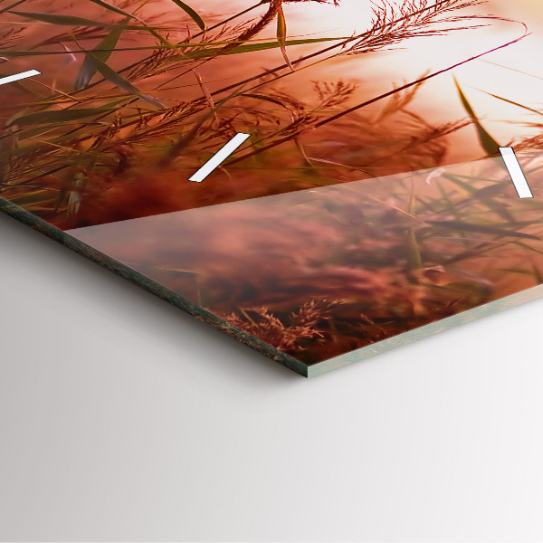 Ceas pătrat de perete din sticlă Dimineață cu ceață