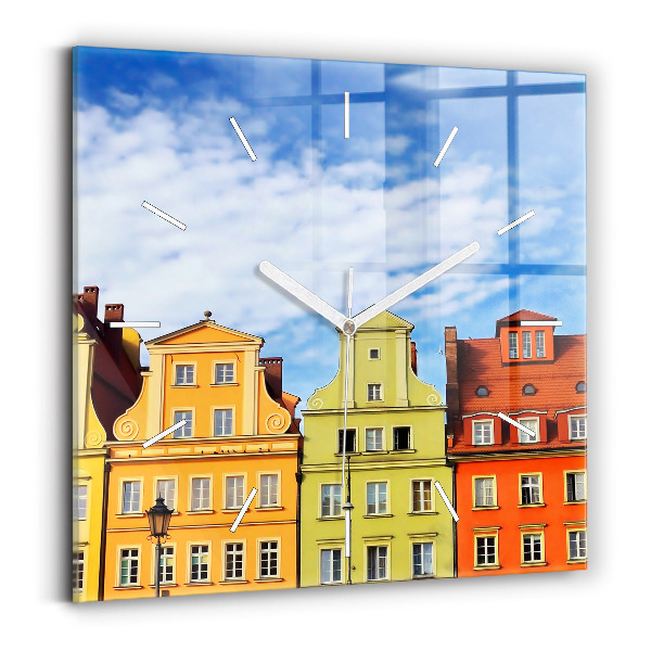 Ceas pătrat de perete din sticlă Wrocław - Orașul Vechi