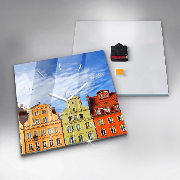 Ceas pătrat de perete din sticlă Wrocław - Orașul Vechi