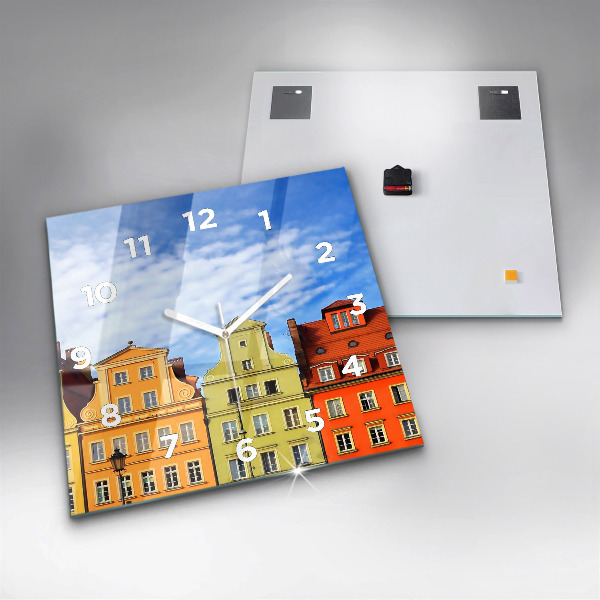 Ceas pătrat de perete din sticlă Wrocław - Orașul Vechi