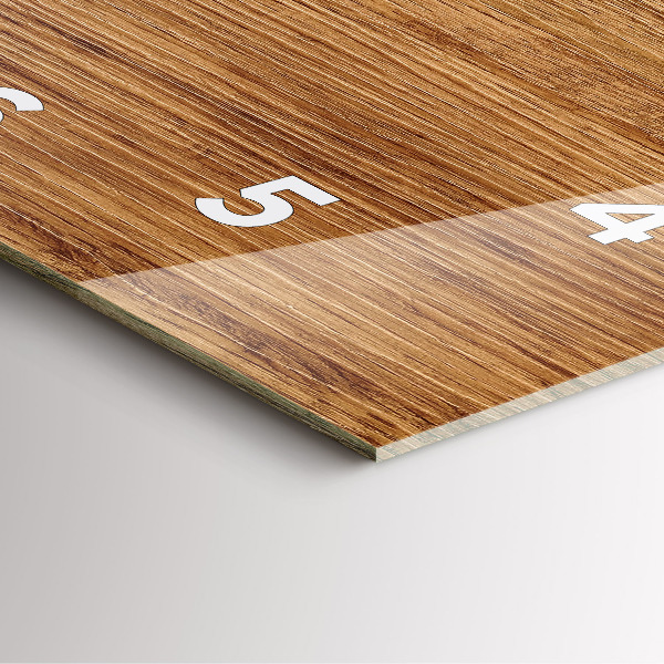 Ceas pătrat de perete din sticlă Lemn deschis