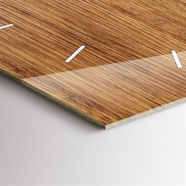 Ceas pătrat de perete din sticlă Lemn deschis