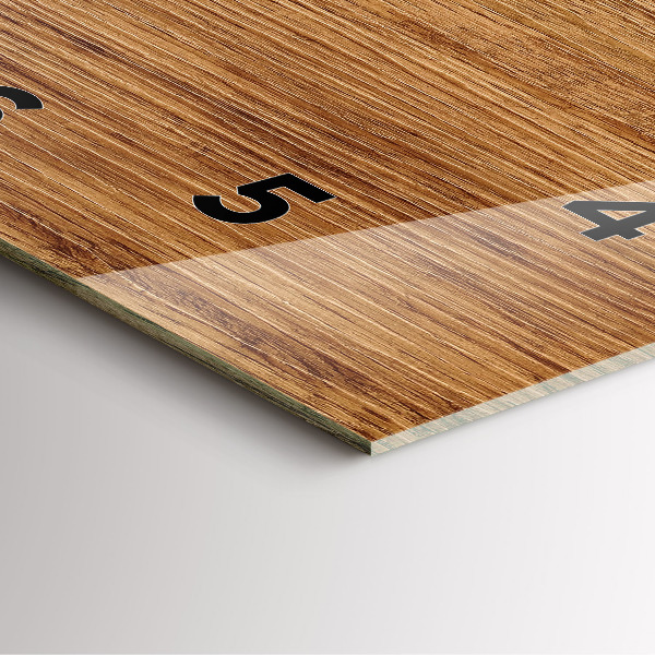 Ceas pătrat de perete din sticlă Lemn deschis