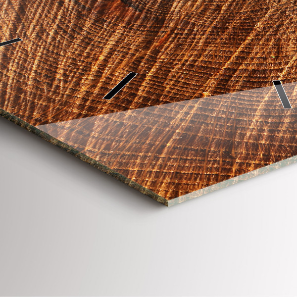 Ceas pătrat de perete din sticlă Lemn decorativ