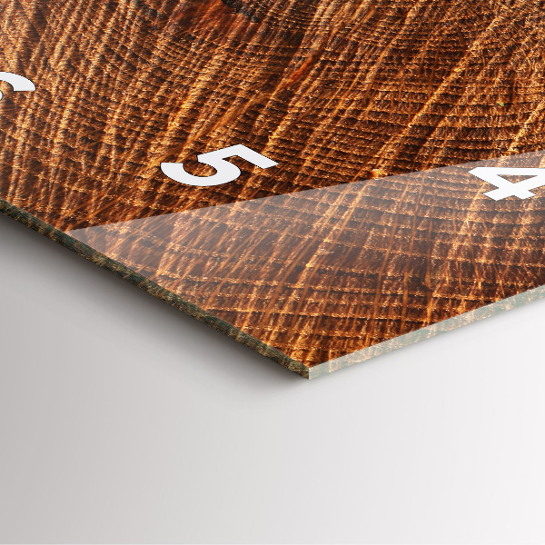 Ceas pătrat de perete din sticlă Lemn decorativ