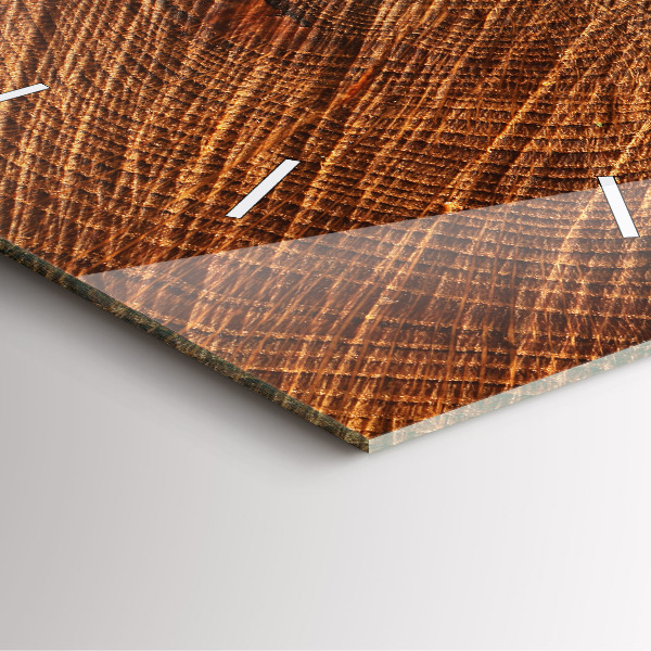 Ceas pătrat de perete din sticlă Lemn decorativ